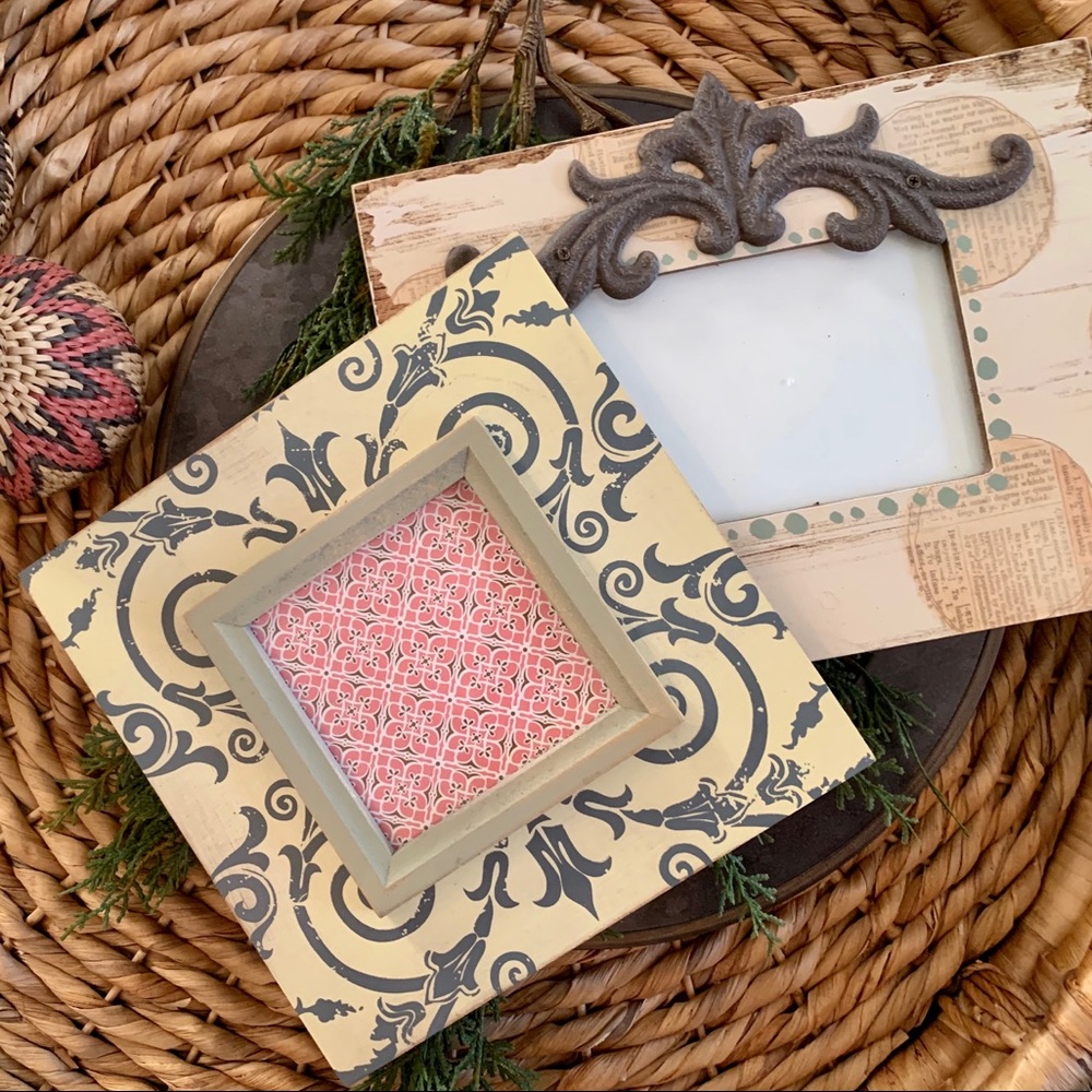 Vintage Rustic Shabby Chic Picture Frames EUC - Picture 2 of 2
